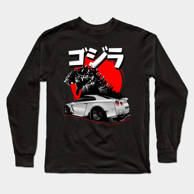 Godzilla GTR R35 Rocket Bunny Long Sleeve T-Shirt by rizadeli